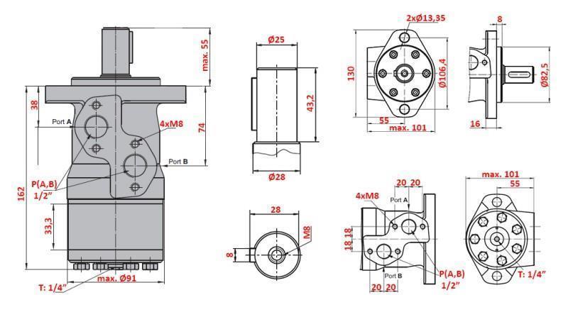 HYDRAULISCHE MOTOR MP 250
