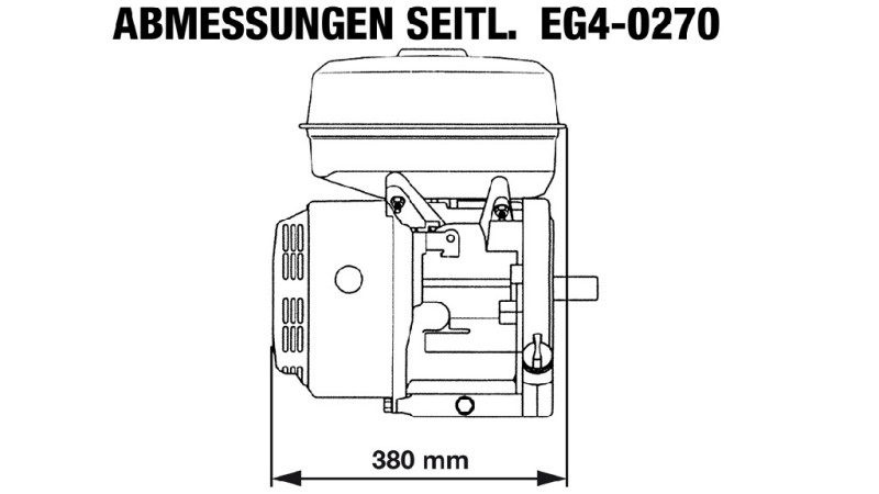 benzinemotor EG4-270cc-6.56kW-8.92PK-3.600 RPM-H-KW25x88.2-handstart