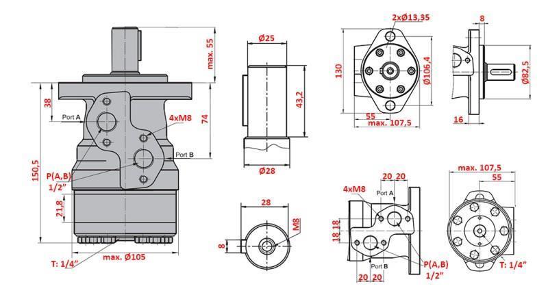 HYDRAULISCHE MOTOR MR 125