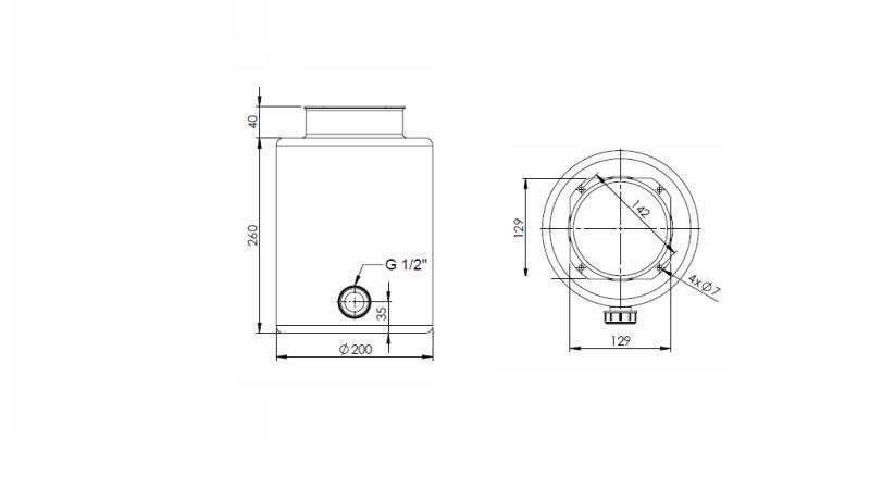 METALLRESERVOIR ROLL PP 8 LITER HORIZONTAL-VERTIKAL-MAßE
