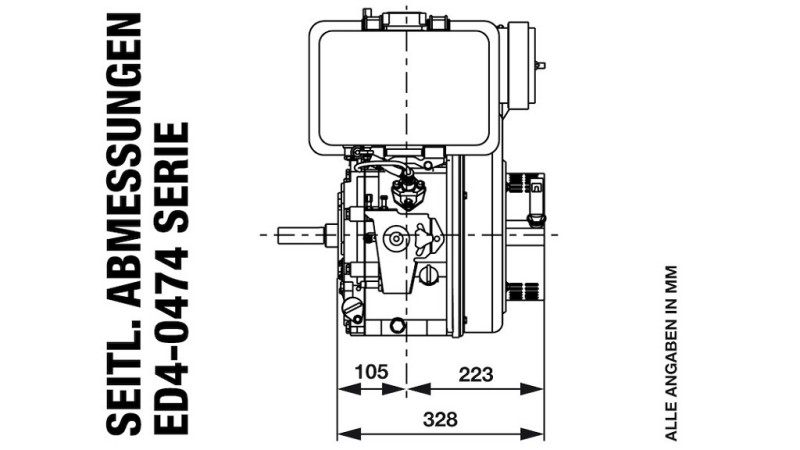 dieselmotor 474cc-8.0kW-3.600 RPM-E-KW25x88-elektrische start