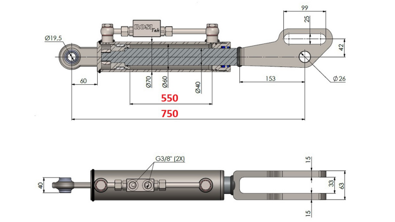 2T ZVEDACÍ POSUVNÝ BOD 60/40-200 (550mm-750mm)