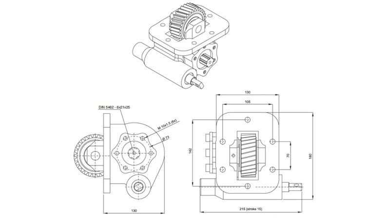 Rozměry HYDRAULICKÉ PUMPY - ISUZU HINO MECHANIK