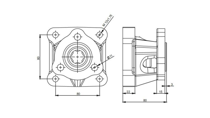Rozměry 3X4 ADAPTÉR PRO LIHOVÉ ČERPADLO
