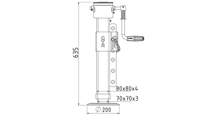 NASTAVITELNÁ ŠROUBOVÁ PODPĚRA NOHA 380mm - 4,000kg