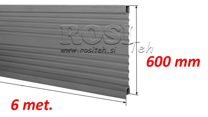 AANHANGER ZIJDELAAT 6 METERS - HOOGTE 600 mm