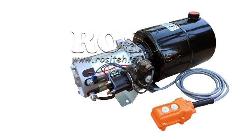 MINI HYDRAULICKÝ AGREGÁT 12V DC - 1.6kW = 2.1cc - 8 lit - jednosměrná montáž (kov)