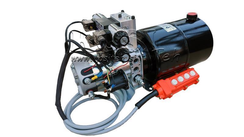 MINI HYDRAULISCH AGGREGAT 12V DC - 1.6kW = 2.1cc - 8 lit - 2x bidirectionele montage (metaal)