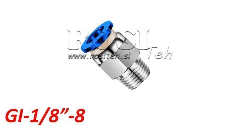 PNEUMATISCHE PLUG RECHTSCONNECTOR TPA MET DRAAD GI-018-8