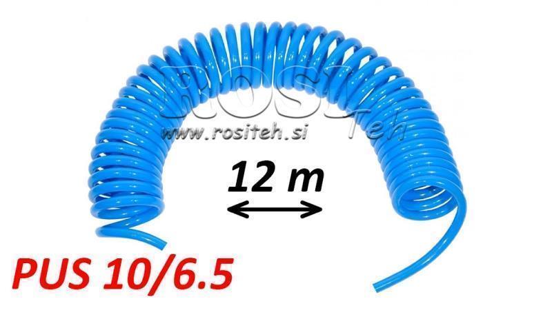 PUS 10/6.5 12m ONGEASSEMBLEERDE BLAUWE LUCHT SPIRAALSLANG