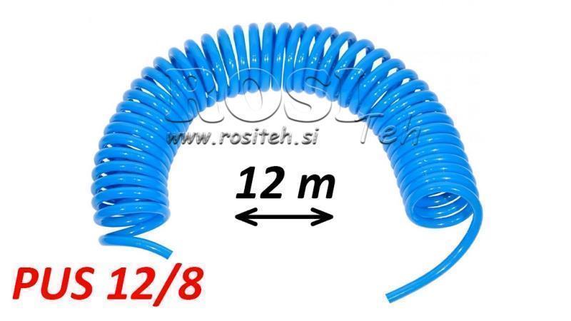 PUS 12/8 12m ONBEKLEED BLAUWE LUCHT SLANG SPIRAAL