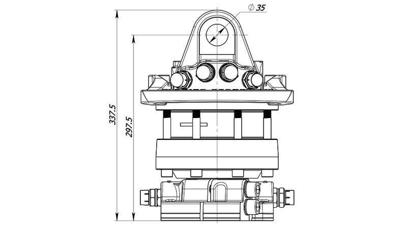 HYDRAULISCHE ROTATOR 6000/3000 KG MET FLENS