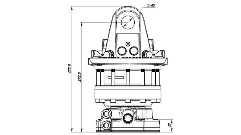 HYDRAULISCHE ROTATOR 16000/8000 KG MET FLENS