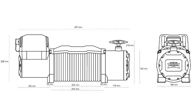 12 V ELEKTRISCHE TROMMEL DWM 13000 HD - 5897 kg