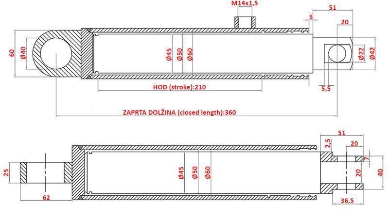 HYDRAULICKÝ ŘÍDÍCÍ CYLINDR STEJNÝ OEM-9123.330.4,9104.330.4