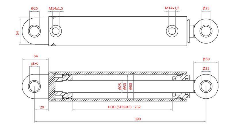 HYDRAULICKÝ ŘÍDÍCÍ CYLINDR FIAT-NEW HOLLAND OEM-5189887, 5165140, 5190908