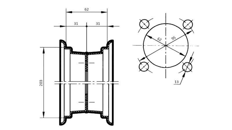 VELG 2.50x8”