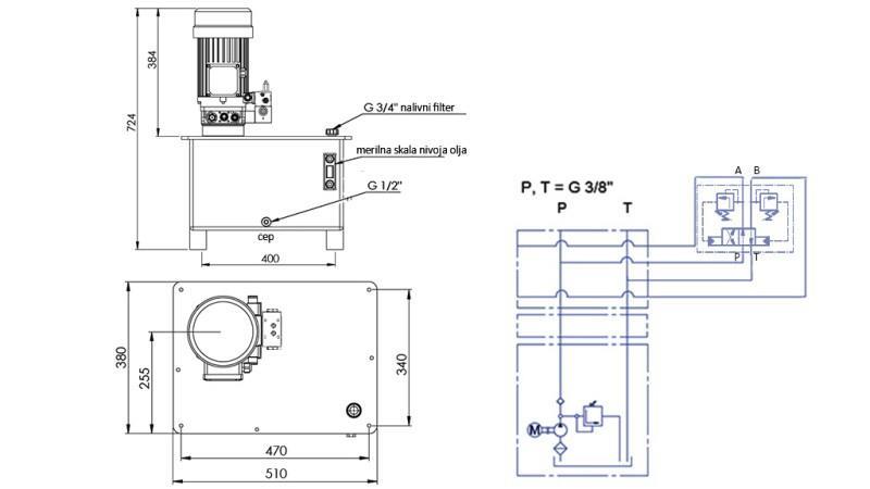 HYDRAULICKÝ AGREGÁT -RHA- 40lit PRO SENA