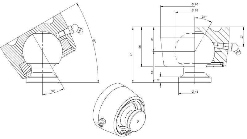 KULIČKA PRO TELESCOPICKÝ CYLINDR FI 55 max. 15 Tun