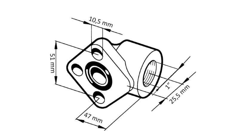 PIJPVERBINDING 1 - HOEKFLENS fi 50