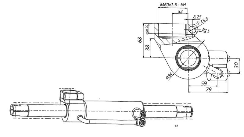 HYDRAULICKÝ ŘÍDÍCÍ CYLINDR MASSEY FERGUSON OEM-6202491M91