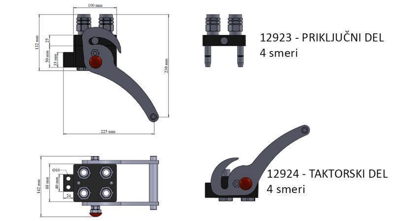 MULTI-FASTER KOPPELING 4-weg BSP1/2 COMPLEET NIEUWE TYPE