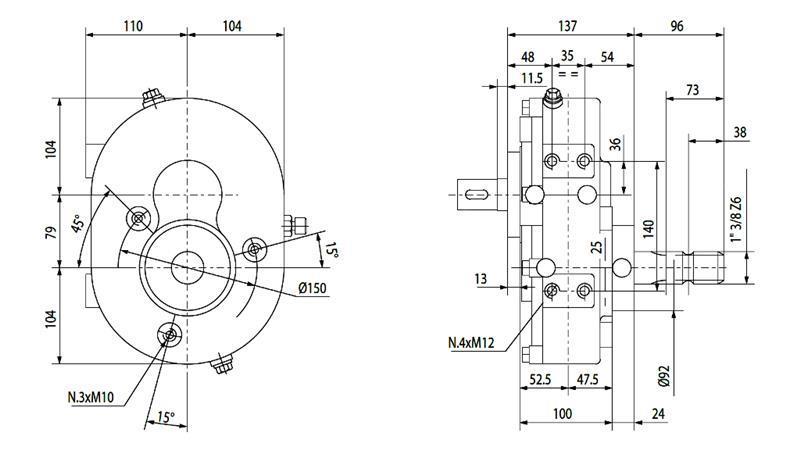 REDUKTOR INVERZE A-3A 1:1 (30HP-22.1W)