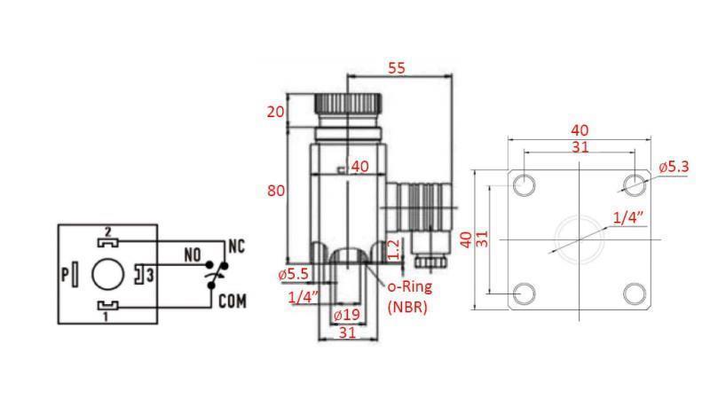 HYDRAULISCHE DRUKSCHAKELAAR K57 30-300 BAR (MAX.500BAR)