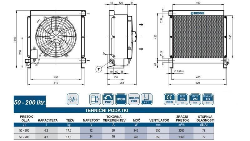 OLEJOVÝ CHLADIČ DC 12V HY05702 50-200 LIT