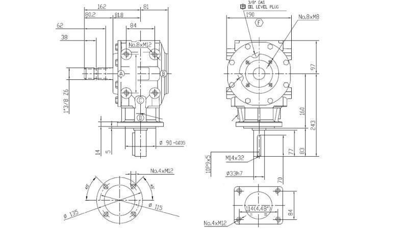 HOEKVERKLEINER T-311J 1:3 (50PK-36.8kW)