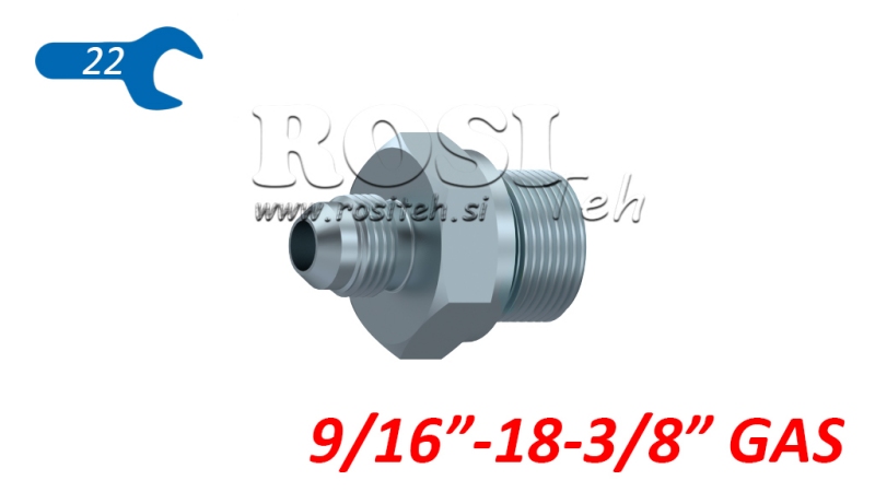 HYDRAULISCHE REDUCER  9/16 JIC74°-3/8 GAS