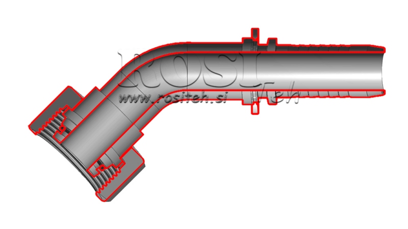 HYDRAULISCHE AANSLUITING DKOS 38 MET VROUWELIJKE ELBOW 45 DN31-M52X2