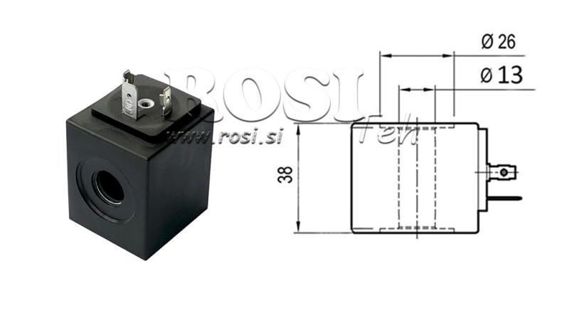 ELEKTROMAGNETICKÁ CÍVKA 12V DC - fi 13mm-38mm IP65