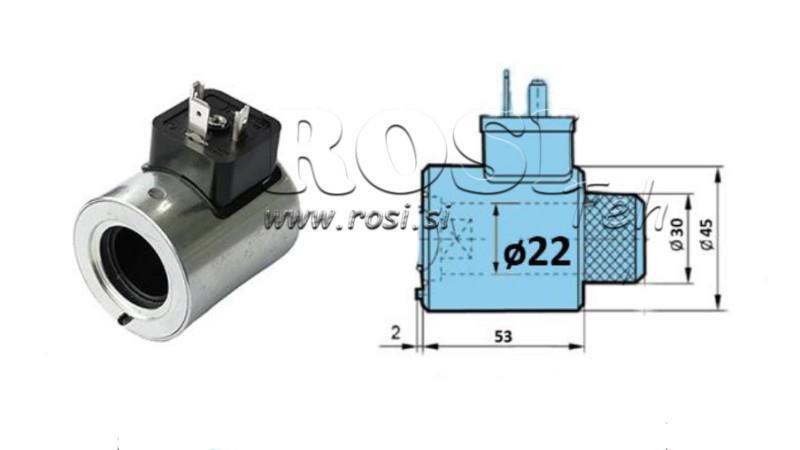 ELEKTROMAGNETISCHE SPOEL 12V DC VOOR CETOP KLEP - fi 30mm-53mm 29W