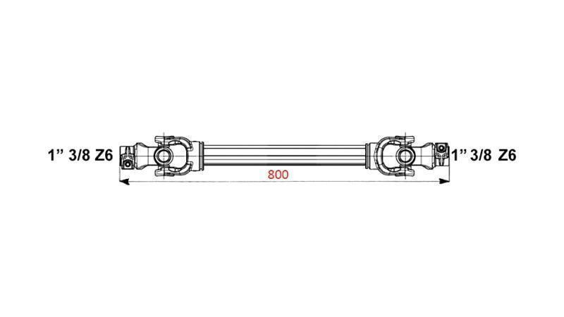 CE GOEDGEKEURDE CARDANAS PROFI-LIJN CAT.2 lengte 800mm