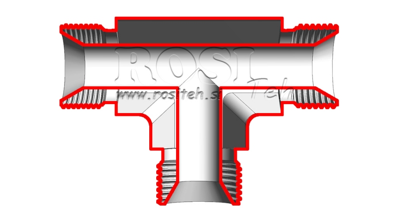 HIDRAVLIČNI T KOM BSP MOŠKI-MOŠKI 3/8