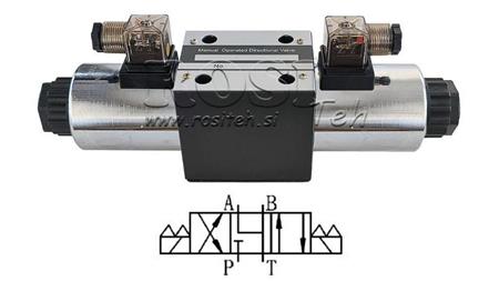 HYDRAULICKÝ ELEKTROMAGNETICKÝ VENTIL KV-4/3 CETOP 5 12/24/230V N6