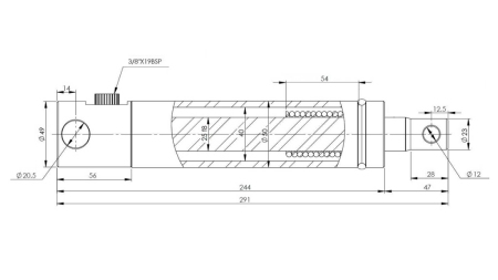 BRZDOVÝ CYLINDR S VNITŘNÍM PRUŽINOU ROSI 95mm