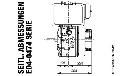 dieselmotor 474cc-8.0kW-3.600 RPM-E-KW25x88-elektrische start