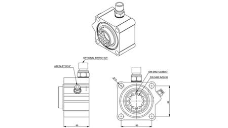 Afmetingen HYDRAULISCHE POMP AANDRIJVING - ZF ALUMINIUM MET SCHAKELAAR