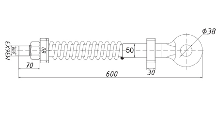 DAMPING SWIVEL SLEEPHAKEN MET VEER fi50 7.500kg