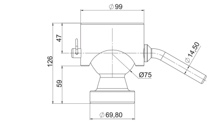 DRIEZIJDIGE BAL VOOR TIPPER CAISSON Φ75 ECO