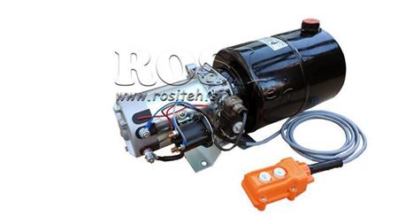 MINI HYDRAULICKÝ AGREGÁT 12V DC - 1.6kW = 2.1cc - 8 lit - jednosměrná montáž (kov)