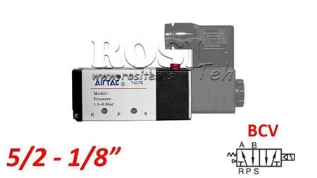 PNEUMATISCHE ELEKTRISCHE KLEP 5/2 MONOSTABIEL 1/8 PRT-0552-BCV