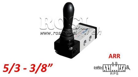 PNEUMATICKÝ MANUÁLNÍ VENTIL 5/3 3/8 PRT-0852-ARR MANUÁLNÍ NÁVRAT