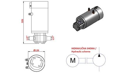 HYDRAULICKÉ ČERPADLO SESTAVA GR.1 ELEKTRICKÝ MOTOR 12V 3kW