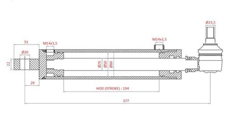 HYDRAULICKÝ ŘÍDICÍ CYLINDR STEJNÝ OEM-169.6352.4/10