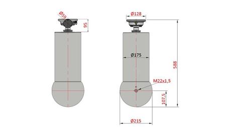 TELESCOPICKÝ CYLINDR - MEILLER KIPPER 5 STUPŇŮ 175mm - 15 tun zdvih 1650mm