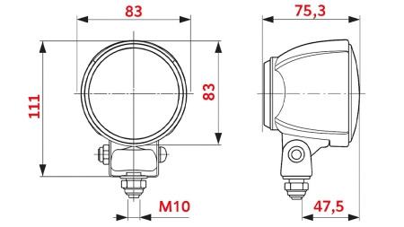 TRAKTOR ARBEIDSLYS RUNDT H3 HELLA HALOGEN