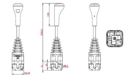 JOYSTICK INDEMAR VOOR HEFTRUCK - ZONDER KNOP